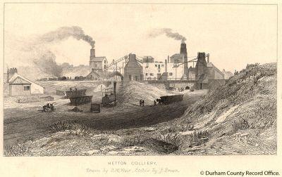Hetton Colliery, 1839, from T.H. Hair: Sketches of the coal mines in Northumberland and Durham (Library C255) - Â© Durham County Record Office