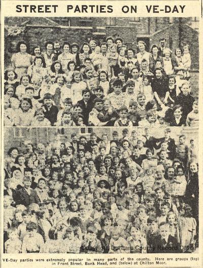 Street party photographs, Durham Chronicle & Seaham Weekly News, 18 May 1945 (D/WP 2/115)