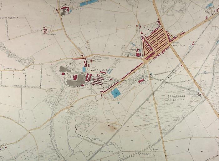 Ordnance Survey plan of Consett, mid-1850s (DT(11.14)A) - Copyright Â© Durham County Record Office