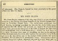 Obituary of John Bland, 1869 (Library J60) - click to enlarge