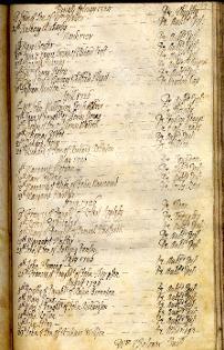 Burial entries, Auckland, St. Andrew, 1725 (EP/Au.SA 1/3) - Copyright Â© Durham County Record Office.