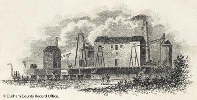 Detail of Hetton Colliery, from the Perspective View [by Thomas Robson], c.1822 (NCB 1/X 37) - Â© Durham County Record Office