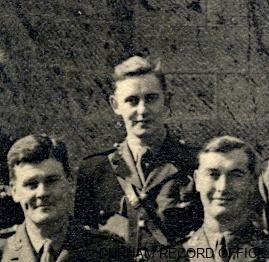 Second Lieutenant John Lightley (centre), 1st Battalion DLI, Brancepeth Castle, July 1952. Image © Durham Record Office (D/DLI 2/1/20(2))