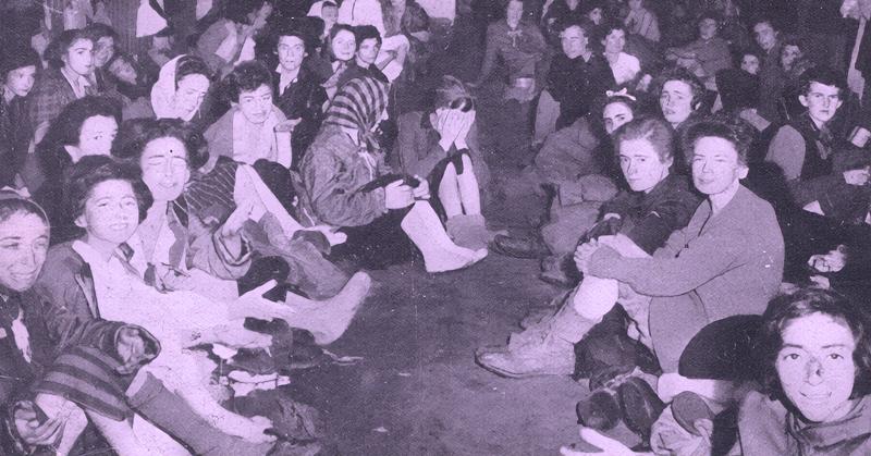 Survivors inside one of the huts, Belsen concentration camp, April 1945 (D/DLI 7/404/10(6))